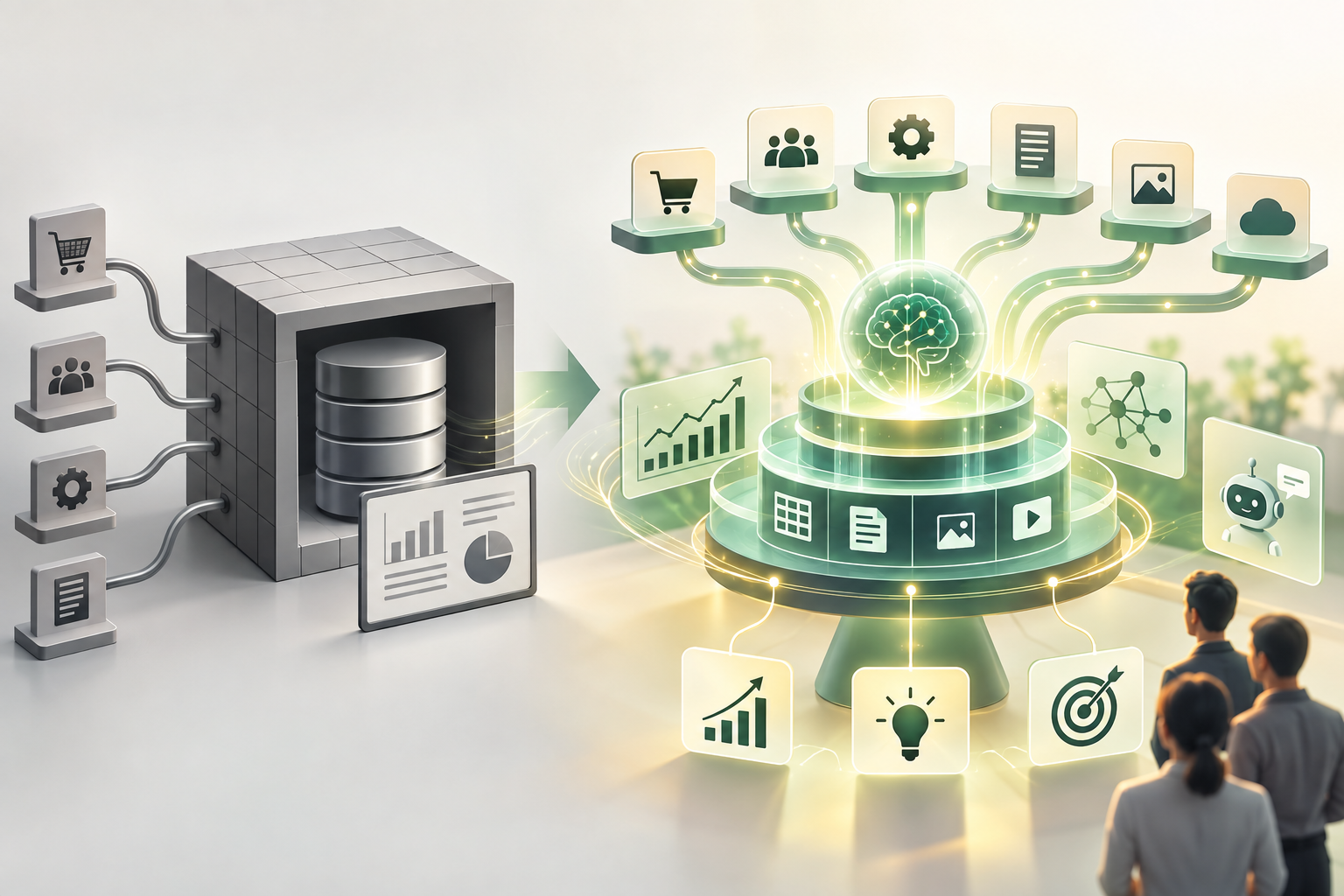 Transition from a traditional data warehouse to an AI-ready data platform